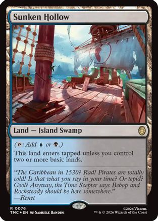 Sunken Hollow (Surge Foil)  [Commander: Teenage Mutant Ninja Turtles] Foil