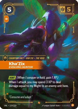 Kha'Zix - Evolving Hunter (119/219) - Riftbound - [Unleashed] Foil