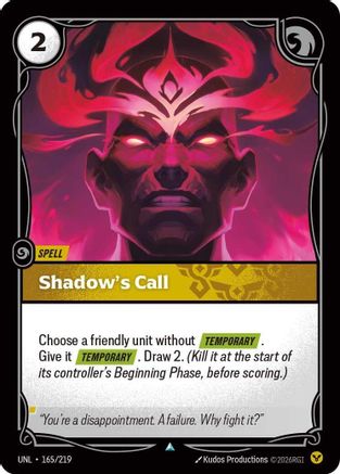 Shadow's Call (165/219) - Riftbound - [Unleashed]