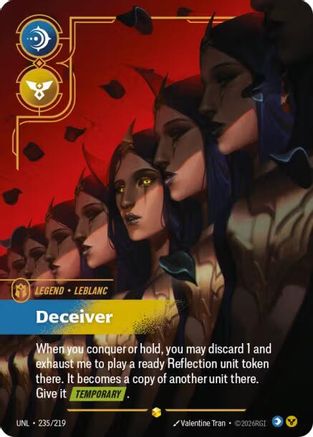 LeBlanc - Deceiver (Overnumbered) (235/219) - Riftbound - [Unleashed] Foil