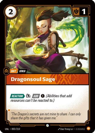 Dragonsoul Sage (093/219) - Riftbound - [Unleashed] Foil
