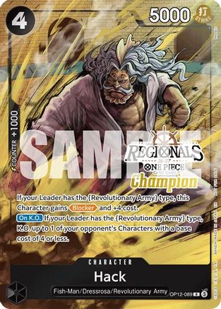 Hack (Regionals Champion Card Set 26-27) (OP12-089) - [One Piece Promotion Cards] Foil