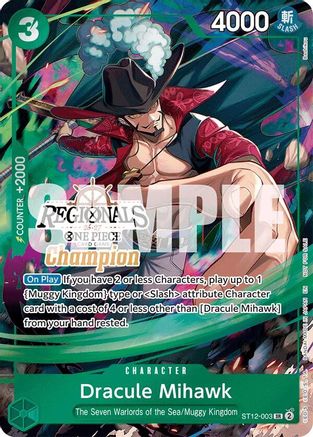 Dracule Mihawk (Regionals Champion Card Set 26-27) (ST12-003) - [One Piece Promotion Cards] Foil