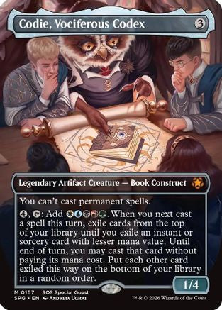 Codie, Vociferous Codex (Borderless)  [Special Guests] Foil