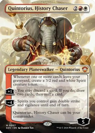Quintorius, History Chaser (Borderless)  [Commander: Secrets of Strixhaven] Foil