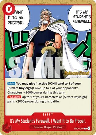 It's My Student's Farewell. I Want It to Be Proper. (EB04-009) - [Adventure on Kami's Island Release Event Cards]