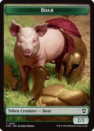 Boar // Fractal (0005) Double-Sided Token  [Commander: Secrets of Strixhaven]