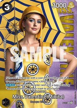 Miss.Valentine (Mikita) - P-147 (Premium Card Collection -Live Action Edition Vol.2 Baroque Works-) (P-147) - [One Piece Promotion Cards] Foil