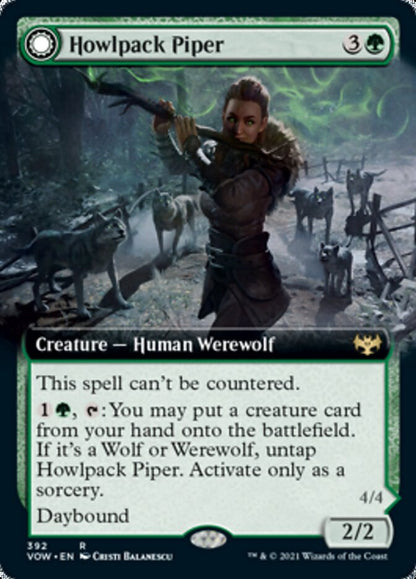 Howlpack Piper // Wildsong Howler (Extended Art) [Innistrad: Crimson Vow] Foil
