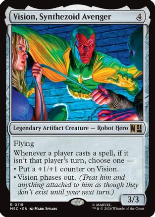 Vision, Synthezoid Avenger (Surge Foil)  [Commander: Marvel Super Heroes] Foil