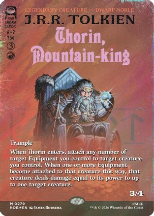 Thorin, Mountain-king (Borderless) (Surge Foil)  [The Hobbit] Foil