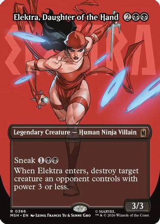 Elektra, Daughter of the Hand (Borderless) (366)  [Marvel Super Heroes] Foil