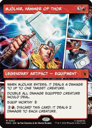 Mjolnir, Hammer of Thor (Borderless) (0303)  [Marvel Super Heroes]