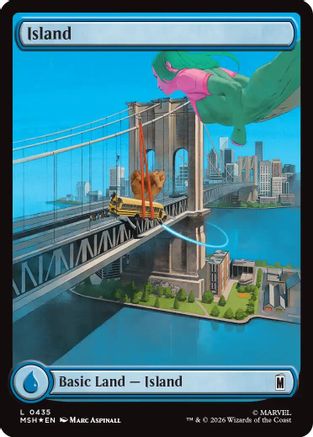 Island (0435) (Surge Foil)  [Marvel Super Heroes] Foil