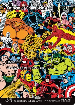 Anthem of Champions (Borderless)  [Marvel Universe Eternal-Legal] Foil