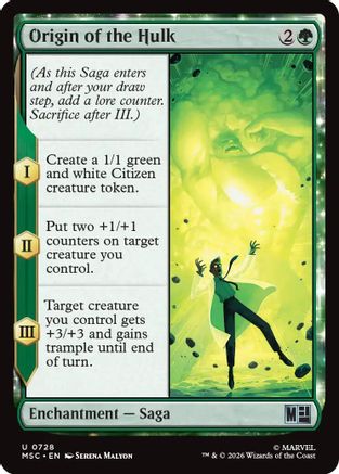 Origin of the Hulk  [Commander: Marvel Super Heroes] Foil