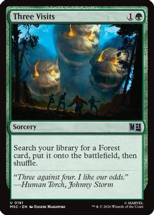 Three Visits (Surge Foil)  [Commander: Marvel Super Heroes] Foil