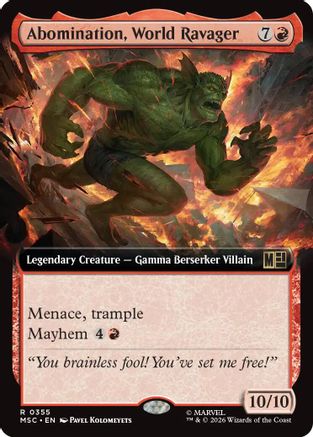 Abomination, World Ravager (Extended Art)  [Commander: Marvel Super Heroes]