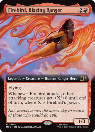 Firebird, Blazing Ranger (Extended Art)  [Commander: Marvel Super Heroes] Foil
