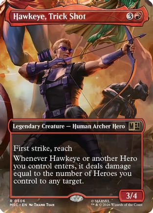 Hawkeye, Trick Shot (Borderless)  [Commander: Marvel Super Heroes] Foil