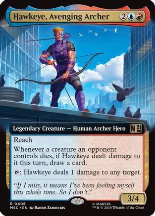 Hawkeye, Avenging Archer (Extended Art)  [Commander: Marvel Super Heroes]
