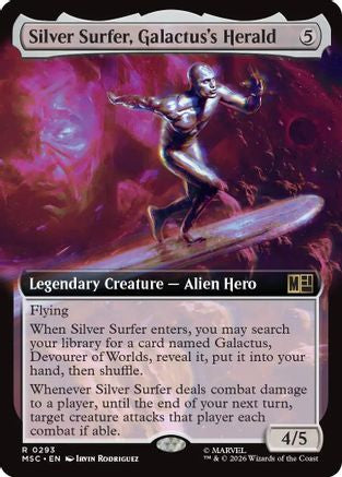 Silver Surfer, Galactus's Herald (Extended Art)  [Commander: Marvel Super Heroes] Foil