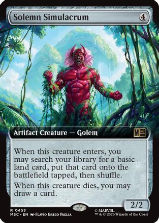 Solemn Simulacrum (Extended Art)  [Commander: Marvel Super Heroes] Foil