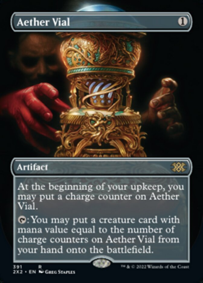 Aether Vial (Borderless Alternate Art) [Double Masters 2022] Foil