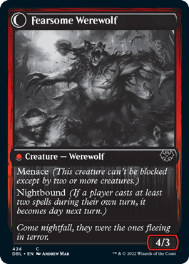 Fearful Villager // Fearsome Werewolf [Innistrad: Double Feature] Foil