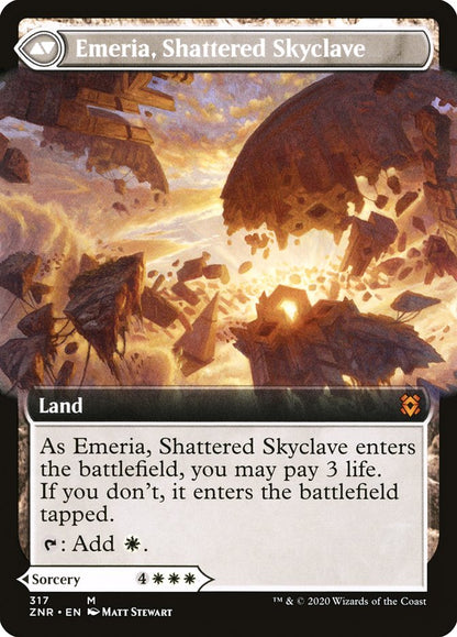 Emeria's Call // Emeria, Shattered Skyclave (Extended Art) [Zendikar Rising] Foil