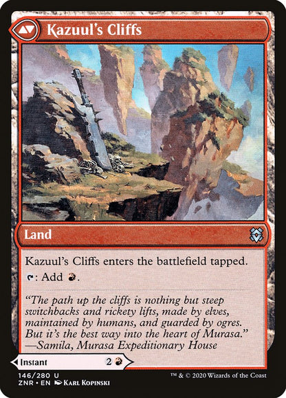 Kazuul's Fury // Kazuul's Cliffs [Zendikar Rising] Foil
