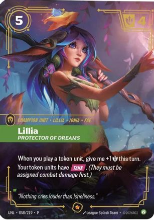 Lillia - Protector of Dreams (058/219) - Riftbound - [Riftbound Organized Play Promotional Cards] Foil