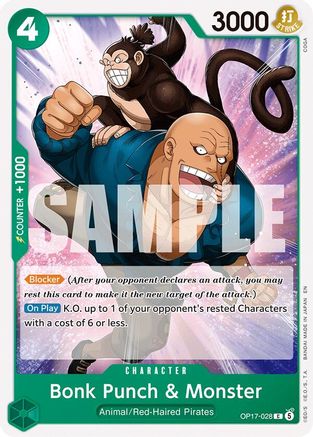 Bonk Punch & Monster (OP17-028) - [The World's Strongest Warriors]