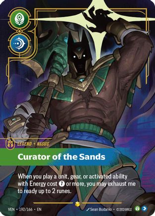 Nasus - Curator of the Sands (Overnumbered) (192/166) - Riftbound - [Vendetta] Foil