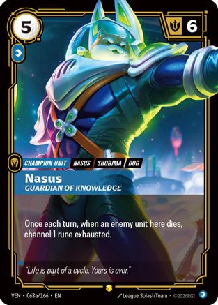 Nasus, Guardian of Knowledge (Alternate Art) (063a/166) - Riftbound - [Vendetta] Foil