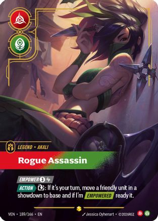 Akali - Rogue Assassin (Overnumbered) (189/166) - Riftbound - [Vendetta] Foil