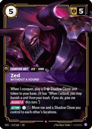 Zed, Without a Sound (112/166) - Riftbound - [Vendetta] Foil