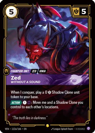 Zed - Without a Sound (Alternate Art) (112a/166) - Riftbound - [Vendetta] Foil