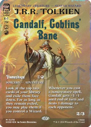 Gandalf, Goblins' Bane (Borderless) (Surge Foil)  [The Hobbit] Foil