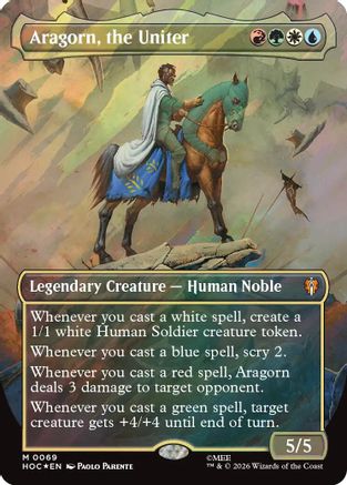 Aragorn, the Uniter (Borderless) (Surge Foil)  [The Hobbit: Eternal-Legal] Foil