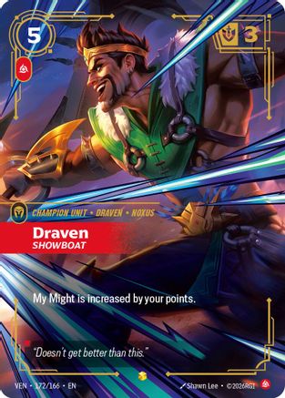 Draven - Showboat (Overnumbered) (172/166) - Riftbound - [Vendetta] Foil