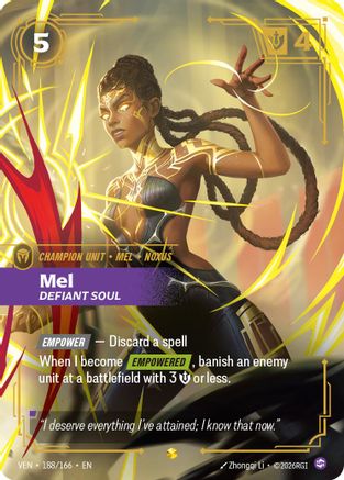Mel - Defiant Soul (Overnumbered) (188/166) - Riftbound - [Vendetta] Foil