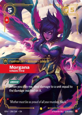 Morgana, Vindictive (Overnumbered) (186/166) - Riftbound - [Vendetta] Foil