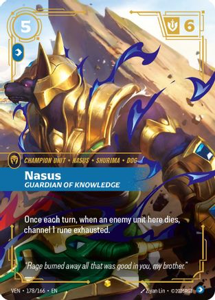 Nasus, Guardian of Knowledge (Overnumbered) (178/166) - Riftbound - [Vendetta] Foil