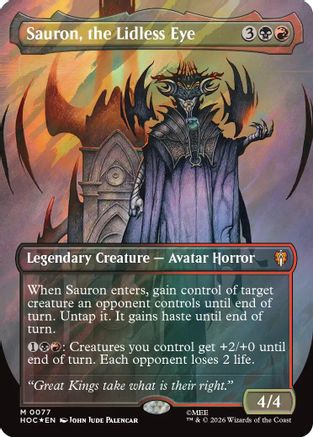 Sauron, the Lidless Eye (Borderless) (Surge Foil)  [The Hobbit: Eternal-Legal]