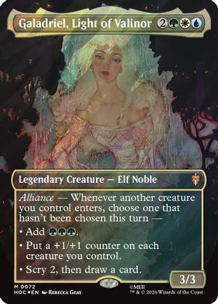 Galadriel, Light of Valinor (Borderless) (Surge Foil)  [The Hobbit: Eternal-Legal] Foil