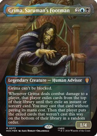 Grima, Saruman's Footman (Borderless) (Surge Foil)  [The Hobbit: Eternal-Legal] Foil