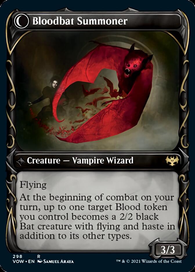 Voldaren Bloodcaster // Bloodbat Summoner (Showcase Fang Frame) [Innistrad: Crimson Vow] Foil