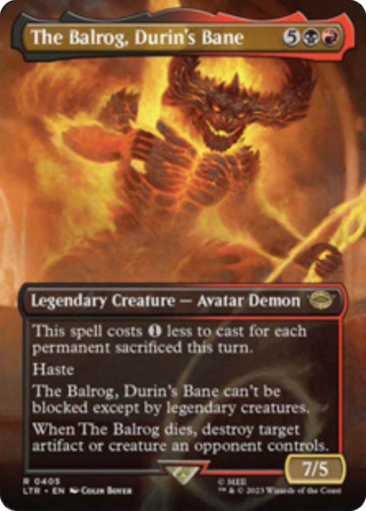The Balrog, Durin's Bane (Borderless Alternate Art) [The Lord of the Rings: Tales of Middle-Earth] Foil