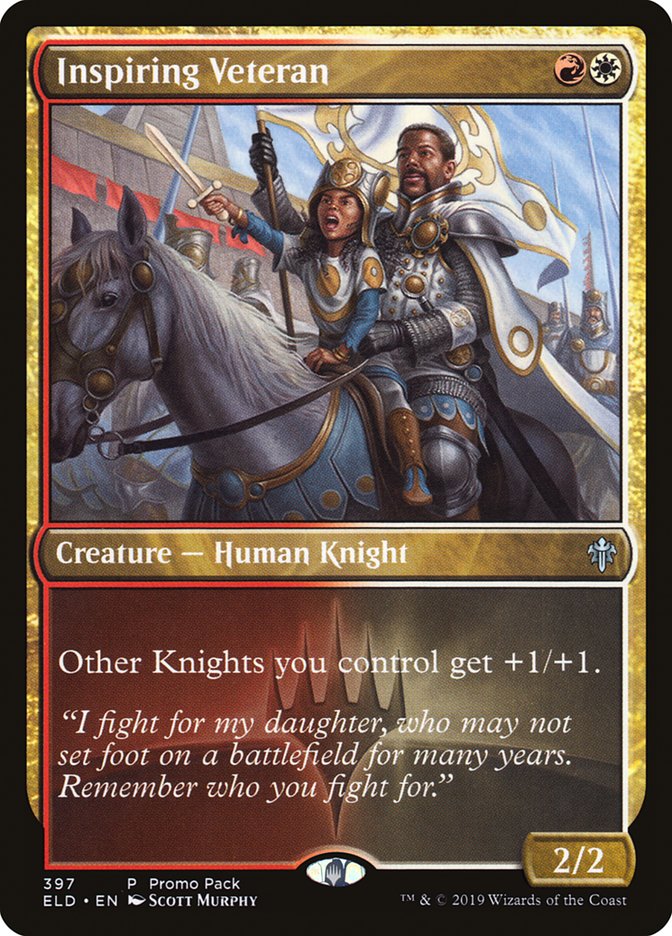 Inspiring Veteran (Promo Pack) [Throne of Eldraine Promos] Foil